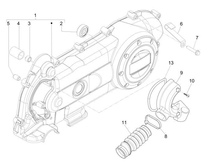 Carterdeksel Vespa LX 50 4-takt 4V 45km/u