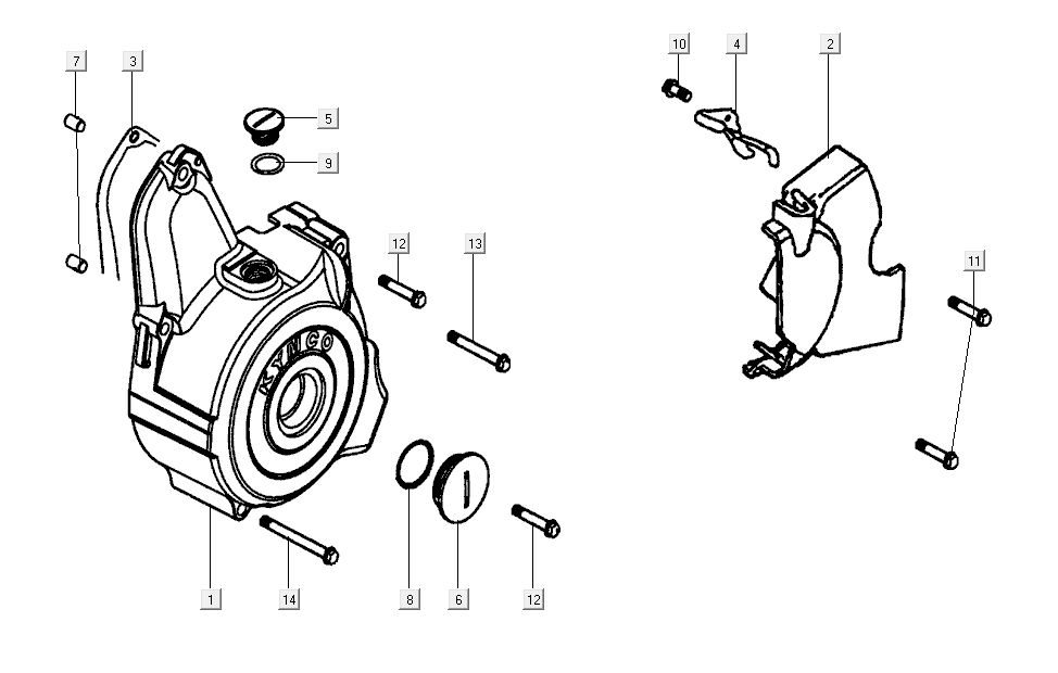 Vliegwieldeksel Kymco K-Pipe 4-takt Glans Zwart