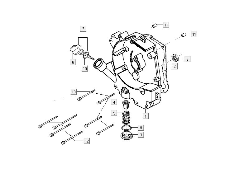 Carterhelft rechts - Peilstok - Oliefilter Kymco Delivery 4-takt wit