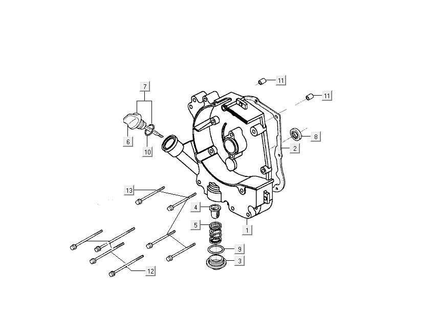 Carterhelft rechts - Peilstok - Oliefilter Kymco Like TT 4-takt diamond wit