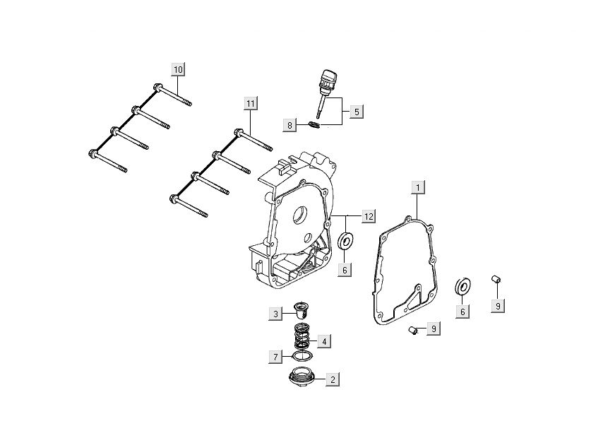 Carterhelft rechts - Peilstok - Oliefilter Kymco People S 50 4-takt Mat grijs