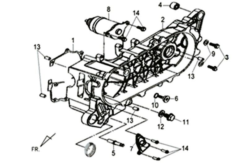 Carter - Startmotor Sym X-Pro 50 4-takt AC Euro 4