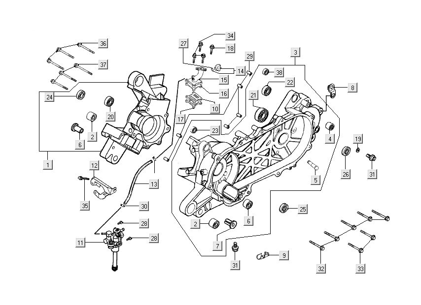 Carter- Oliepomp Kymco Dink 50 2-takt LC zilver