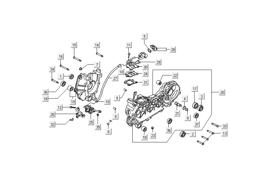 Carter - Oliepomp - Inlaatspruitstuk Kymco DJ 2-takt Zilver