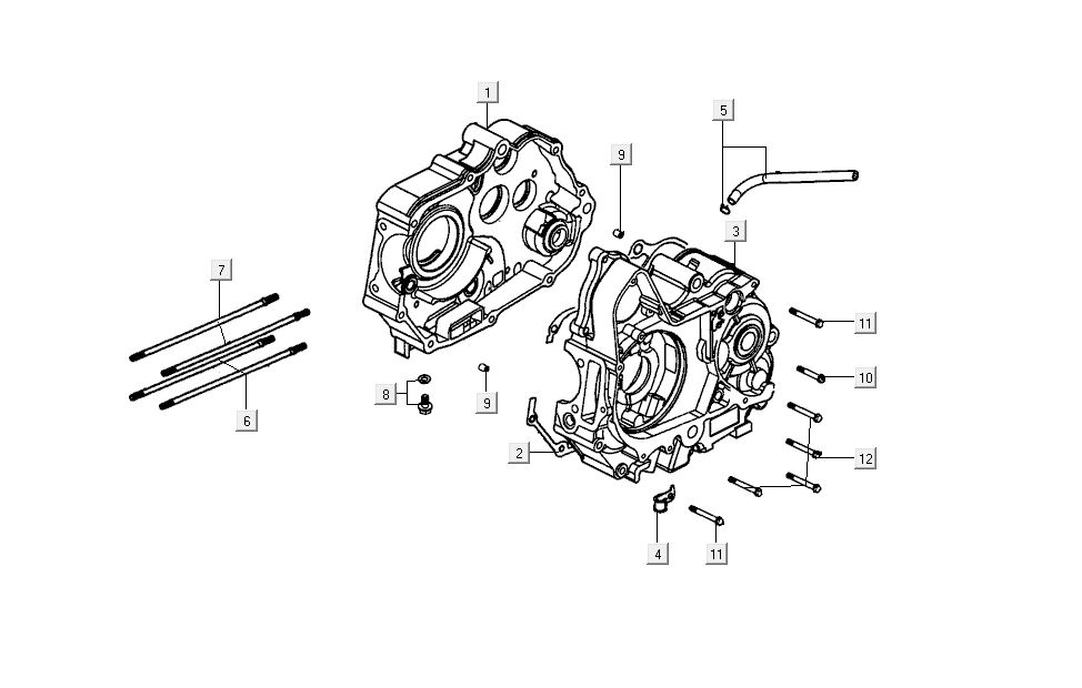 Carter - Carterdeksel - Kickstarteras Kymco K-Pipe 4-takt Glans Zwart
