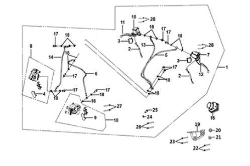 CBS brake system assy Sym Fiddle IV 125i LC ABS E5 2020-2021