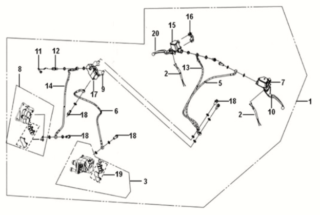 CBS brake system assy Sym Jet 14 125I LC E5 2021-2024