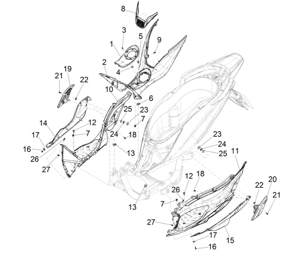 Treeplank - Voetensteun Piaggio Medley 125 ABS Euro 5 2021-2022