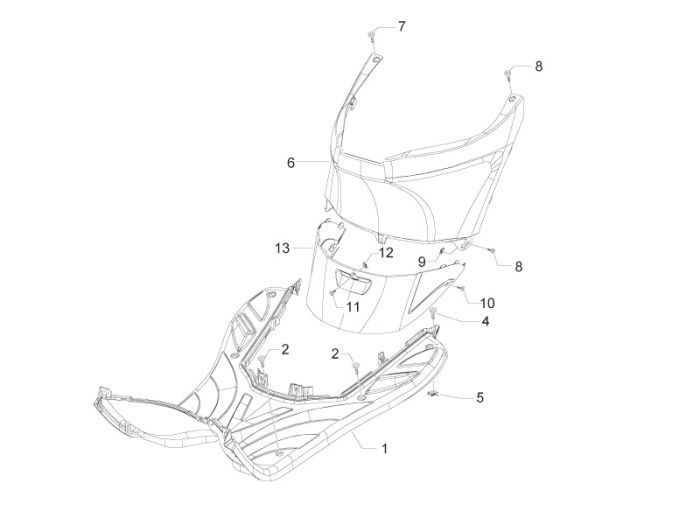 Treeplank Piaggio Zip 2000 2-takt AC