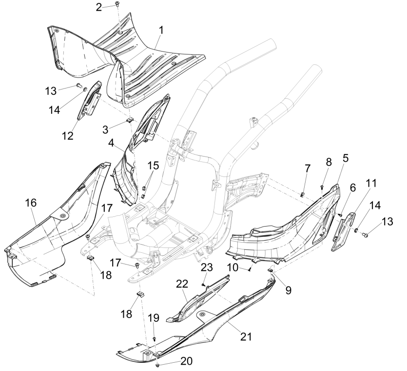 Treeplank - Voetensteun Piaggio Liberty 50 4-takt AC