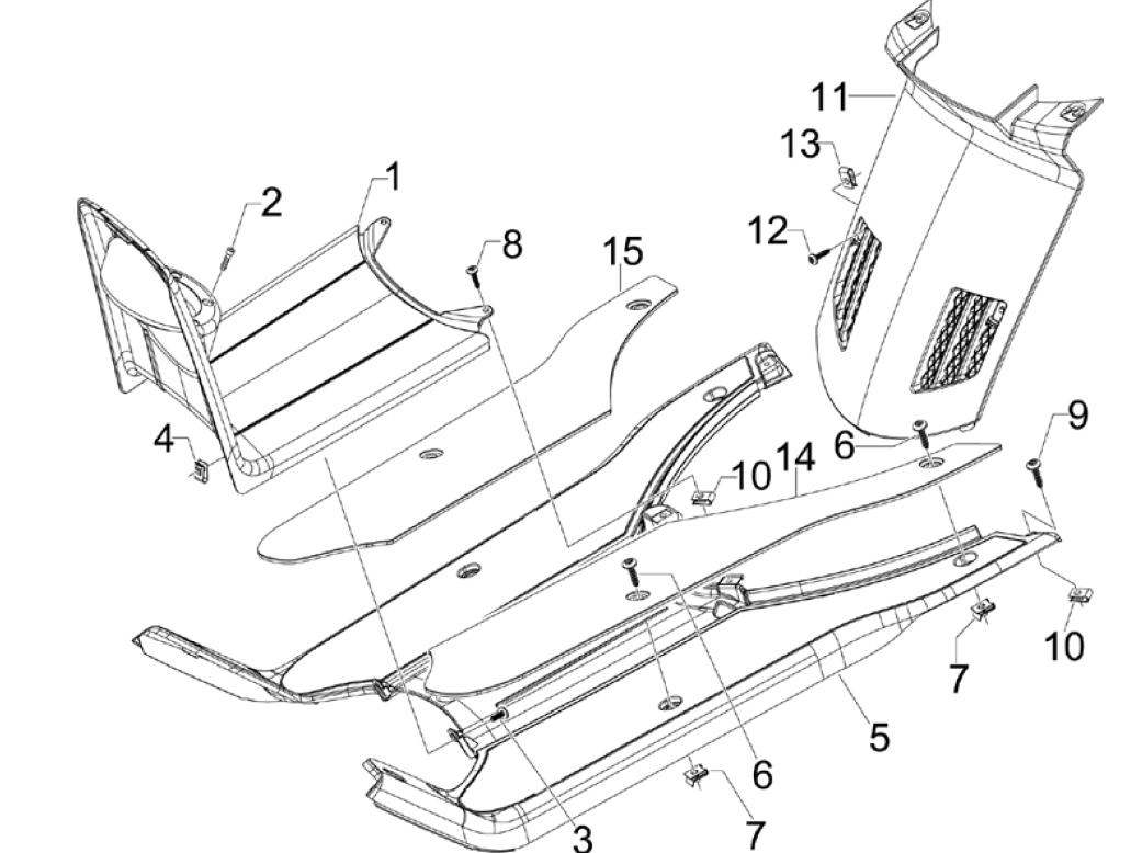 Treeplank - Voetensteun Piaggio NRG Power 50 2-takt LC Euro 4