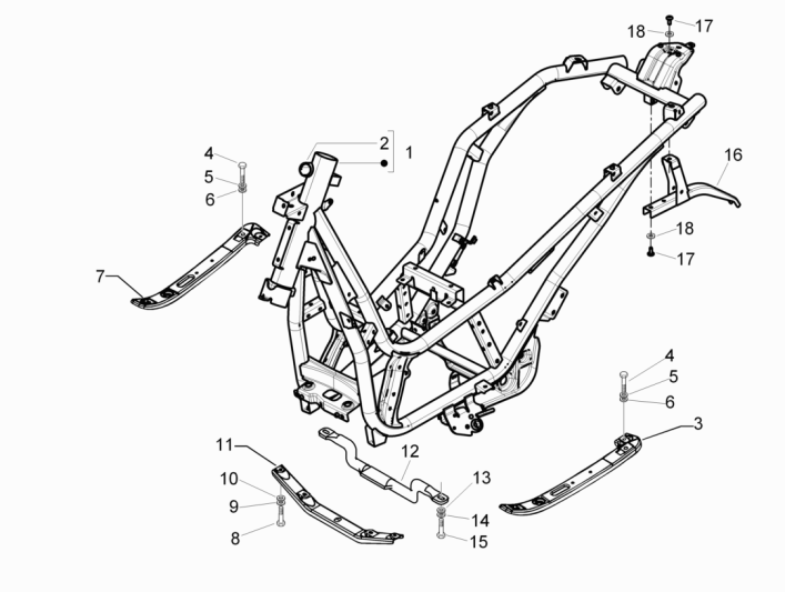 Frame Piaggio Beverly 350 Sport Touring Euro 3 2013-2014