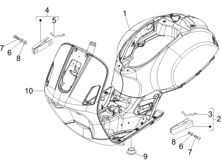 Frame Vespa GTS 250 ie 2005-2009 (met ABS) zwart 94
