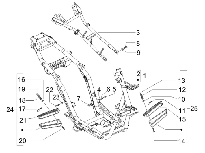 Frame Gilera Runner 50 SP 50 2-takt LC 2010-2017