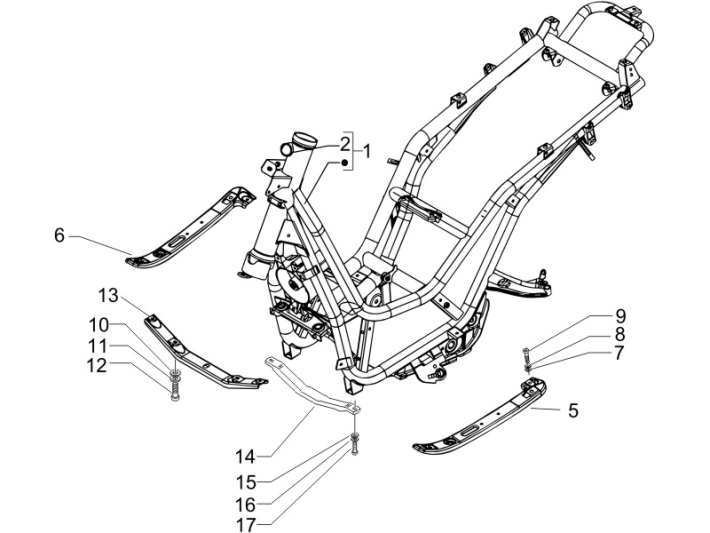 Frame Piaggio Beverly 500 Euro 3 2007-2012