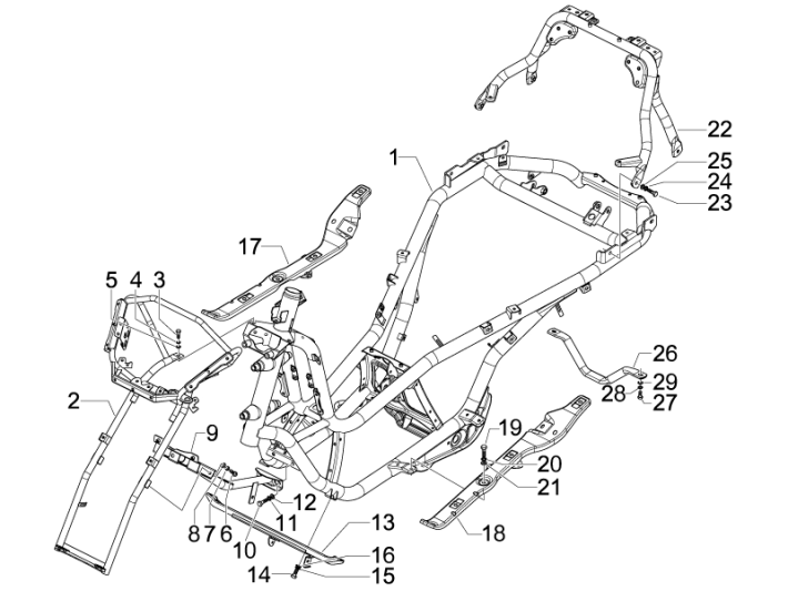 Frame Piaggio MP3 300 LT Sport 2009-2014