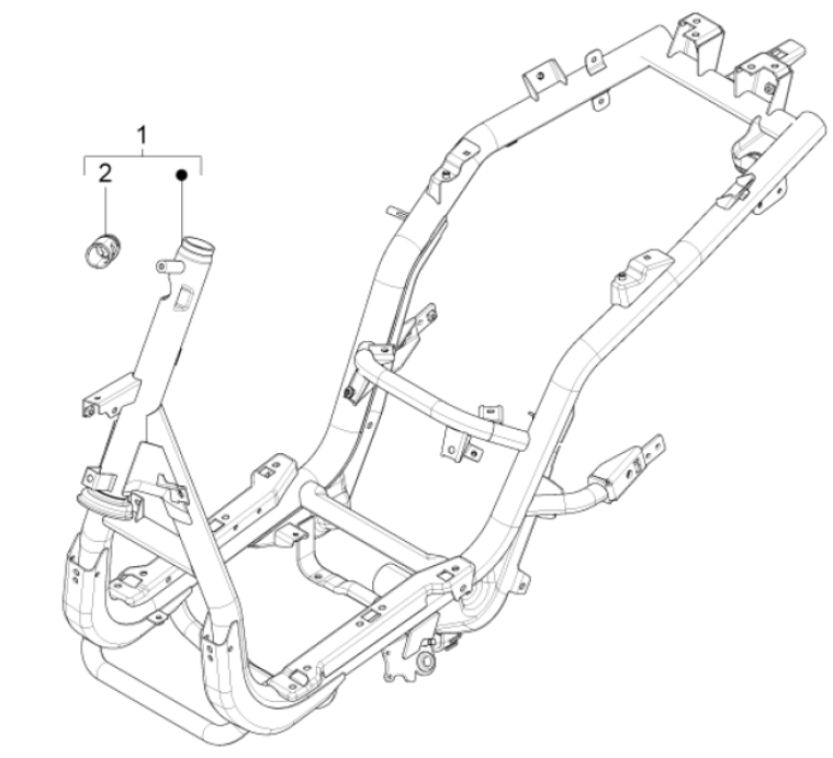 Frame Piaggio Fly 125 IE 4-takt 3V Euro 3