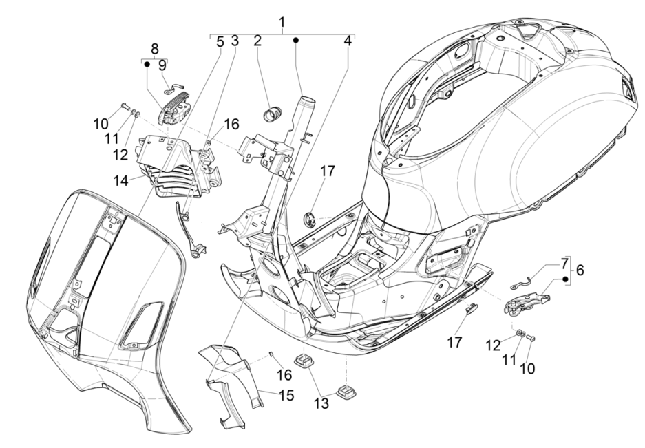 Frame Vespa GTS 125 IE ABS Euro 5 2021