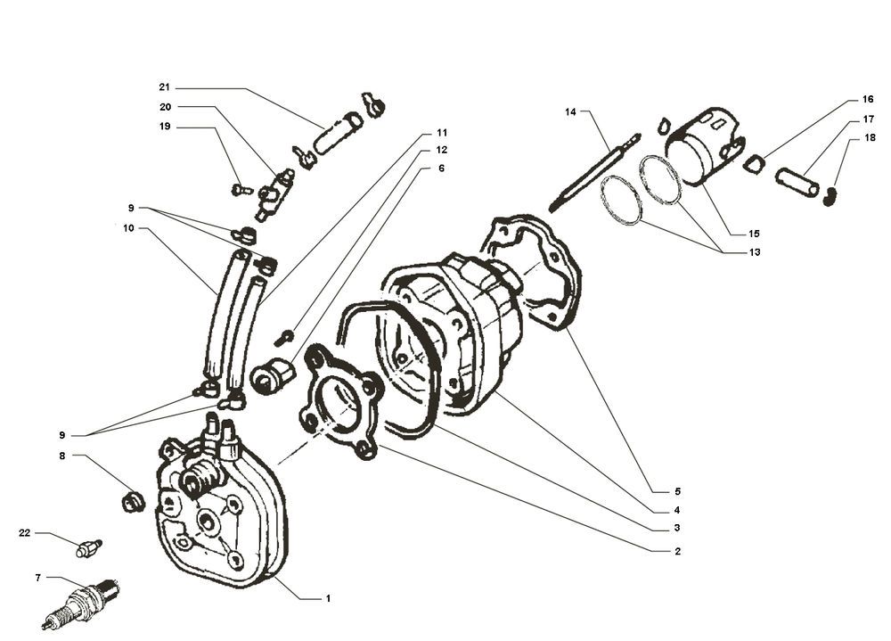 Cilinder - Zuiger Yamaha Jog-R 50 2-takt LC
