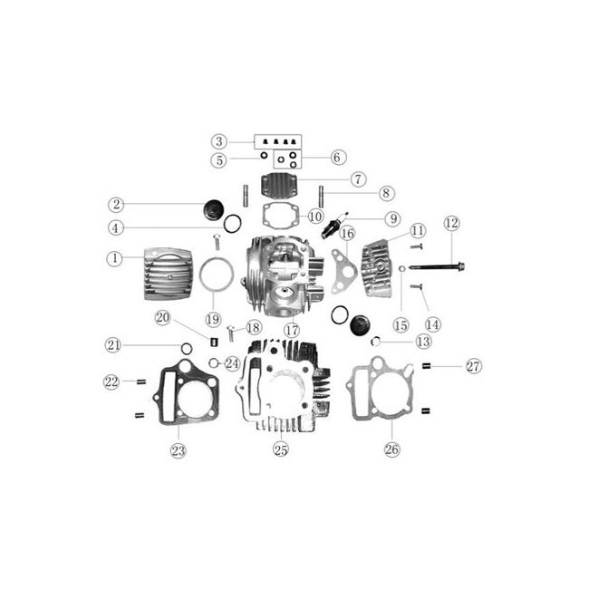 Cilinder - Cilinderkop AGM Caferacer 50