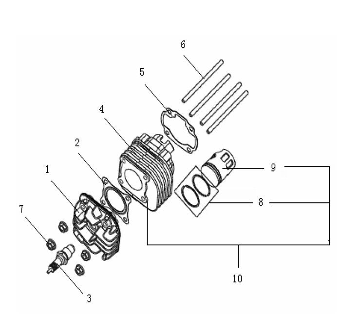 Cilinder - Zuiger - Cilinderkop Generic Xor Stroke 50 2-takt 2009