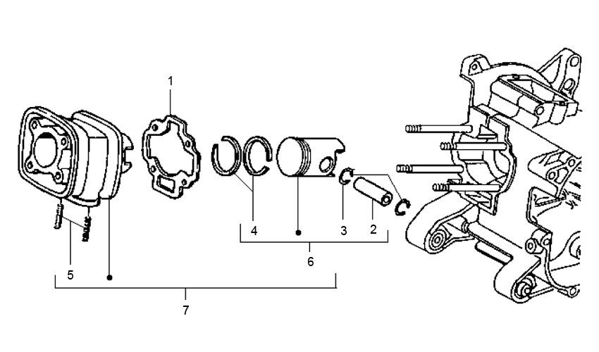 Cilinder - Zuiger Gilera Runner 50 2-takt LC 1998-2005