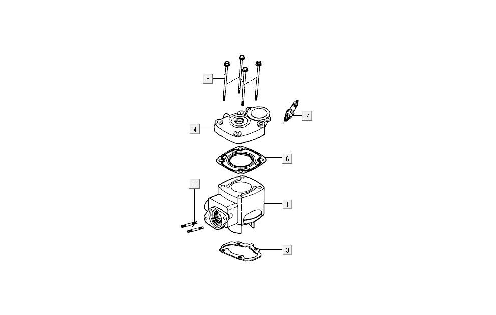 Cilinder - Cilinderkop Kymco B&W LC 2-takt zilver
