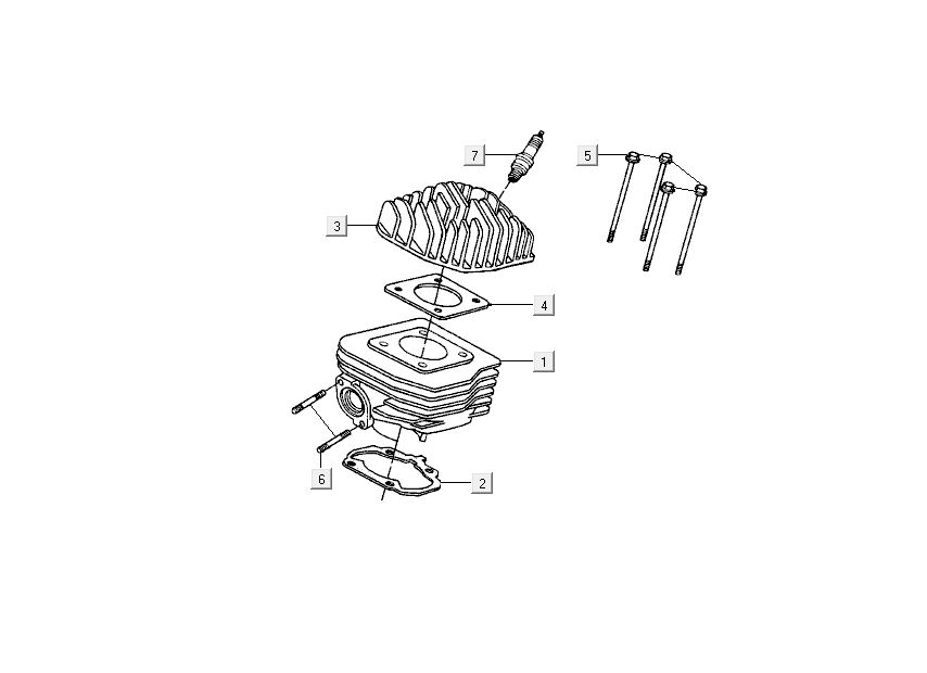 Cilinder - Cilinderkop Kymco DJ 2-takt Zilver