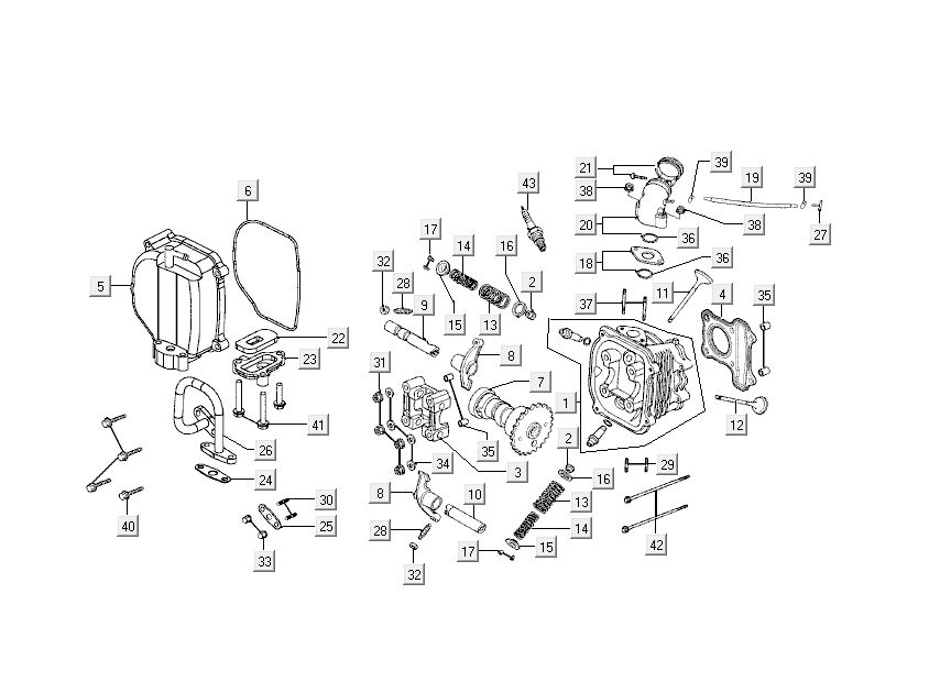 Cilinderkop - Nokkenas - SLS Kymco Like TT 4-takt diamond wit