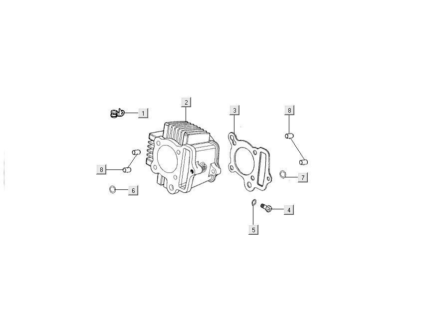 Cilinder Kymco Nexxon 50 4-takt donkergrijs