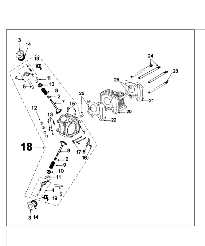 Cilinder - Cilinderkop Peugeot Speedfight 4 50 4-takt AC Roodzwart