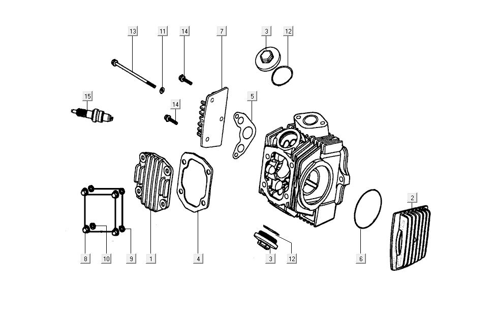 Cilinderkop Kymco K-Pipe 4-takt Wit