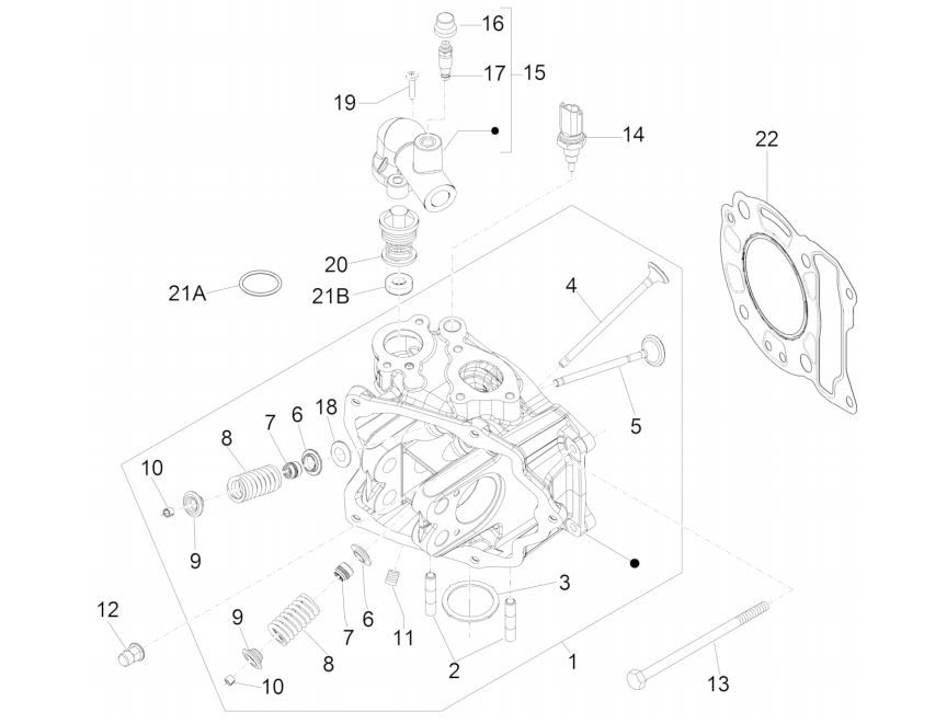 Cilinderkop Vespa GTS 125 IE