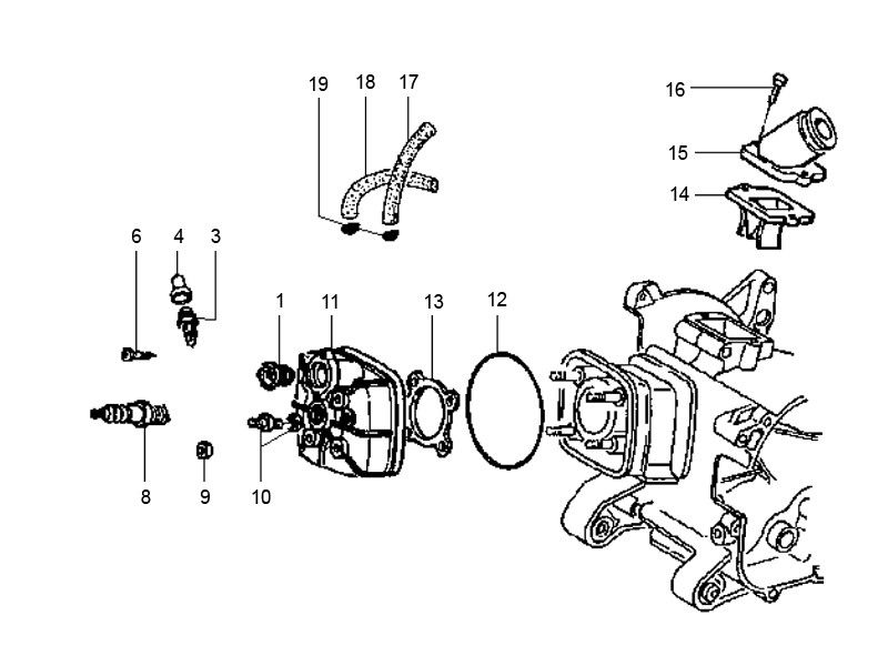 Cilinderkop Gilera Runner 50 2-takt LC 1998-2005