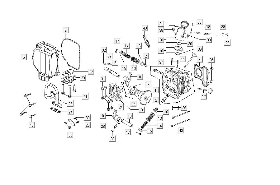Cilinderkop Kymco Carry 4-takt wit