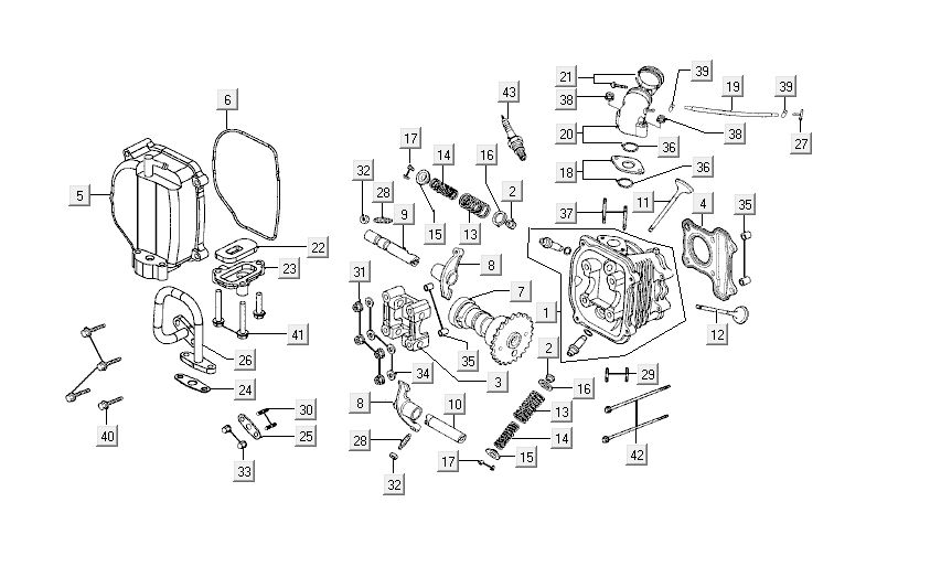 Cilinderkop Kymco City 16' 4-takt zwart