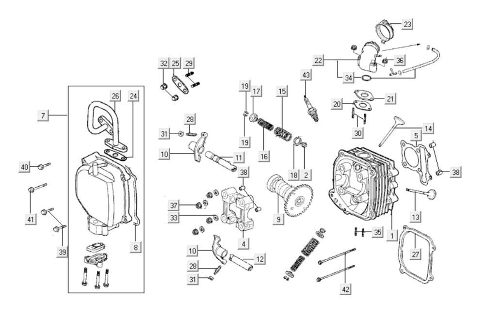 Cilinderkop Kymco Like 125