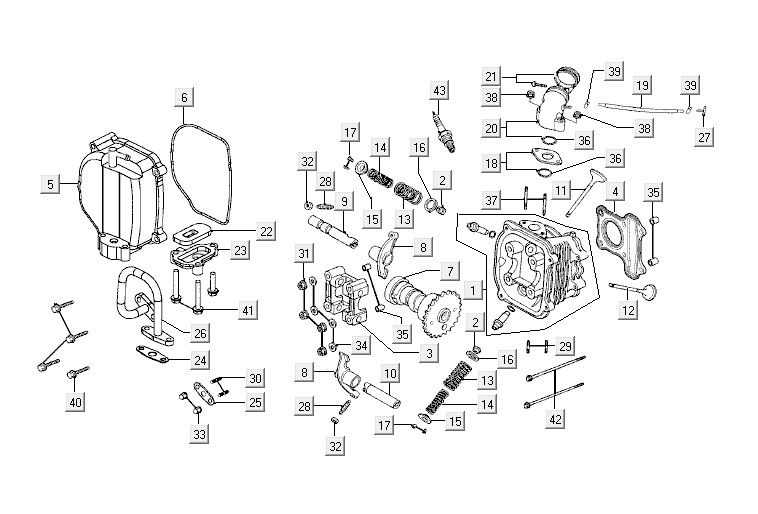 Cilinderkop Kymco VP50 4-takt ACbruin metallic
