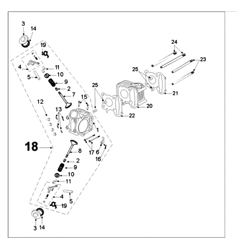 Cilinderkop Peugeot Speedfight 3 50 4-takt AC Grijs