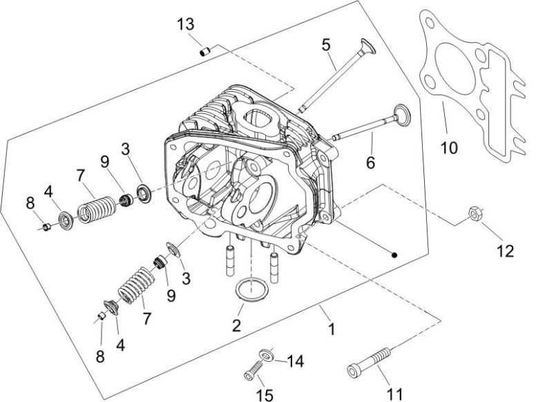 Cilinderkop Piaggio Zip 2000 4-takt AC