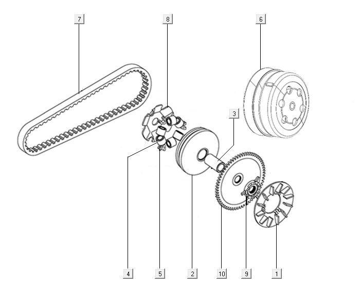 Clutch assy Kymco Filly 50 E5+