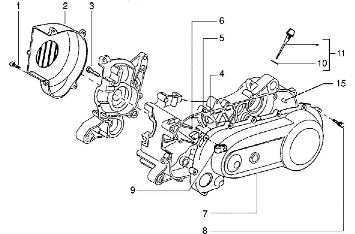 Carterdeksel Piaggio Zip RST 50 2-takt AC