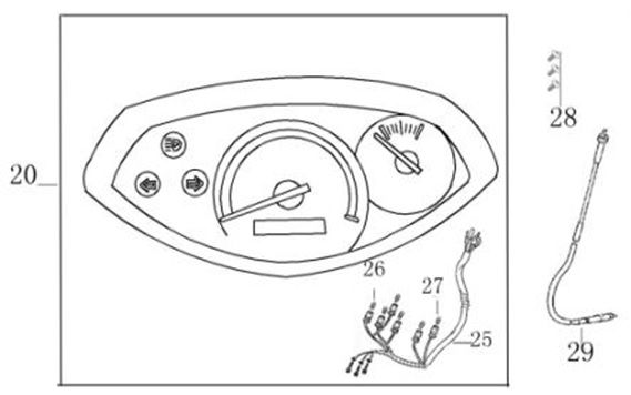 Kilometerteller - Cockpit - Kilometertellerkabel BTC Streetline rood