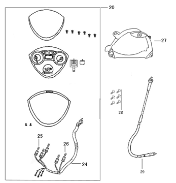 Kilometerteller - Cockpit - Kilometertellerkabel Senzo RivaLux S donkerblauw