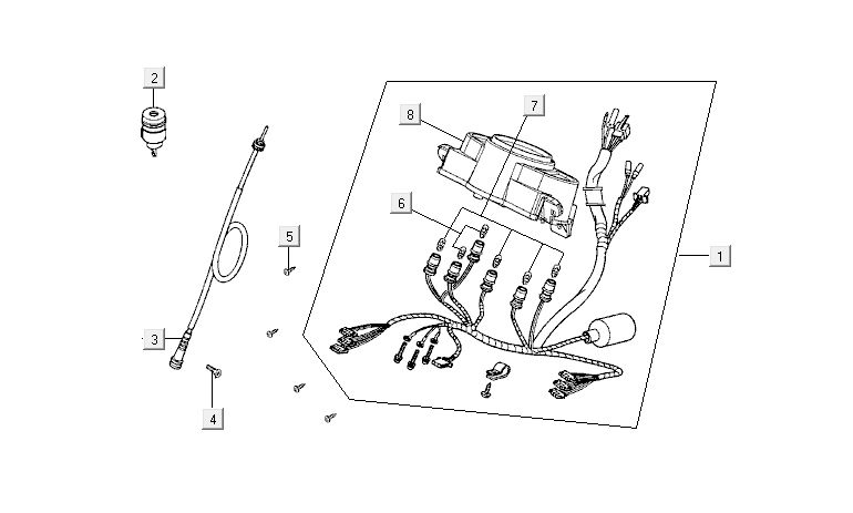 Kilometerteller - Cockpit - Kilometertellerkabel Kymco Agility Fat 12' 4-takt blauw