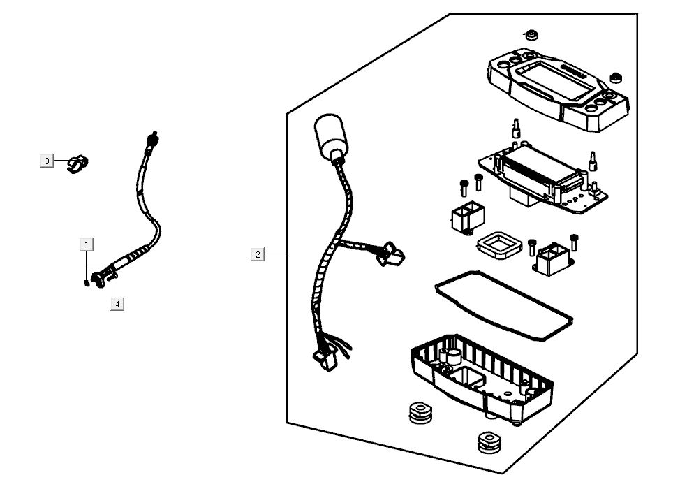 Kilometerteller - Cockpit - Kilometertellerkabel Kymco K-Pipe 4-takt Wit