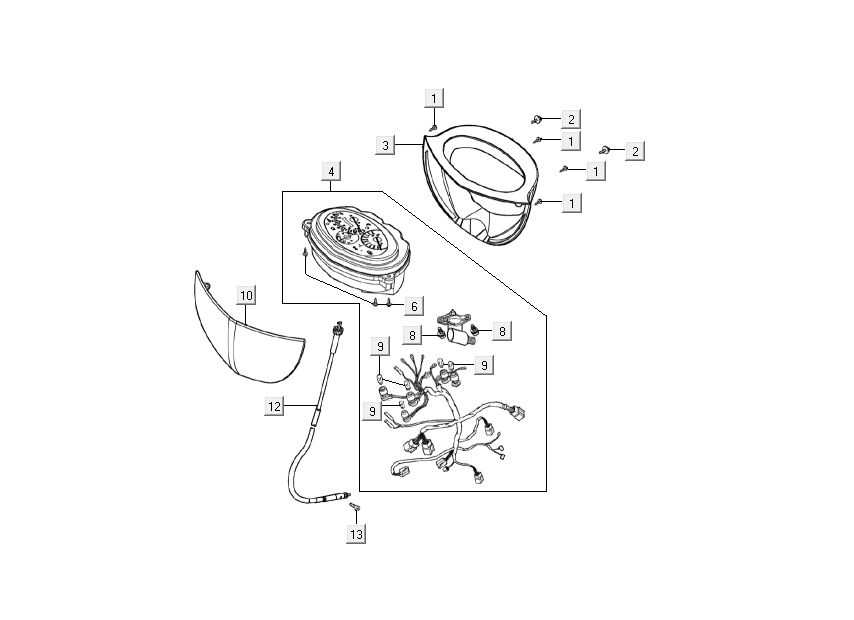 Kilometerteller - Cockpit Kymco Super9 50 2-takt AC oud model race zwart geel