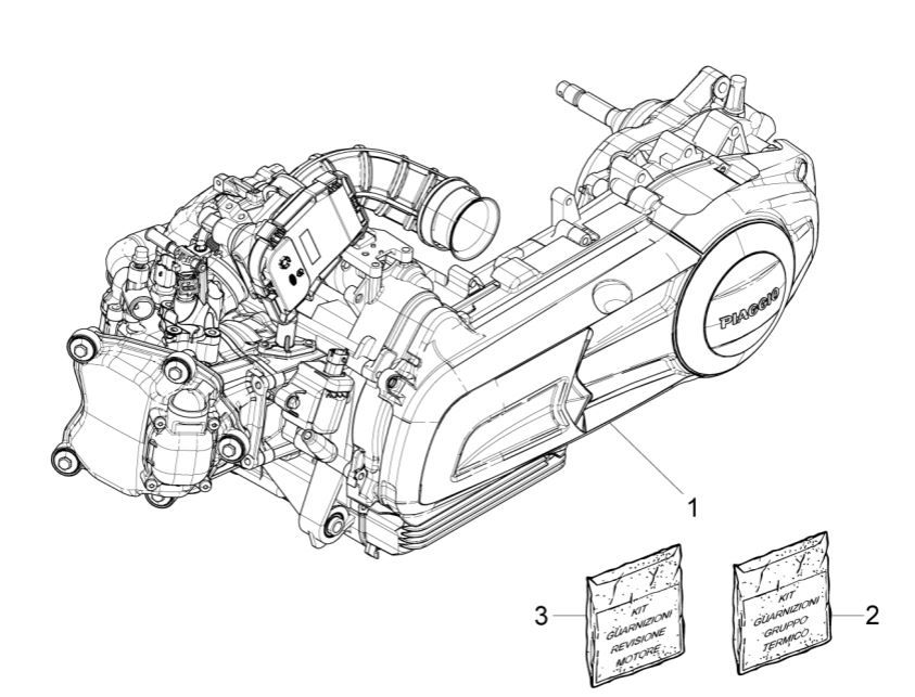 Motorblok compleet Piaggio MP3 300 ie LT Business - Sport (met en zonder ABS) 2016-2018