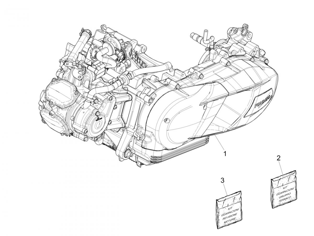Motorblok compleet Piaggio Medley 125 IE ABS Euro 4 2016-2019