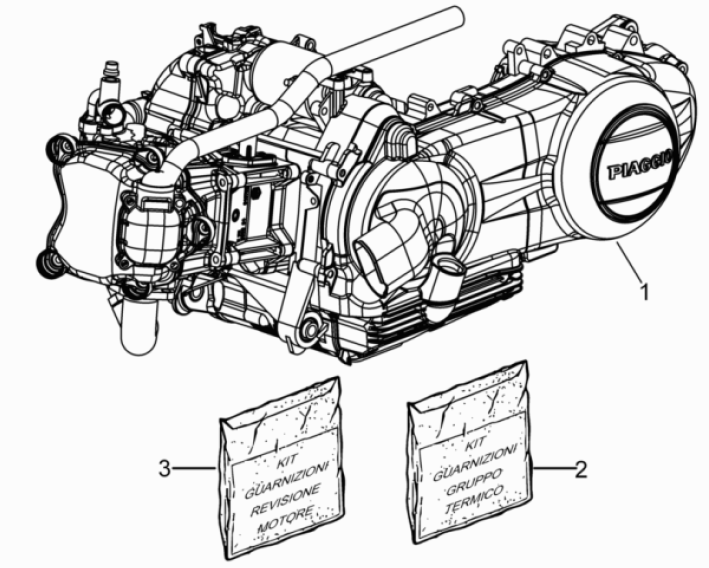 Motorblok compleet Piaggio Beverly 125 RST 4V Euro 3 2010-2015